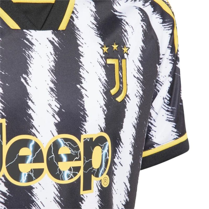 Camisa-Juventus-I-23-24-Adidas-Infantil---Branca-Preta