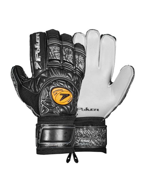 Luva Goleiro Poker Firmness 4 Unissex - Preta/Cinza