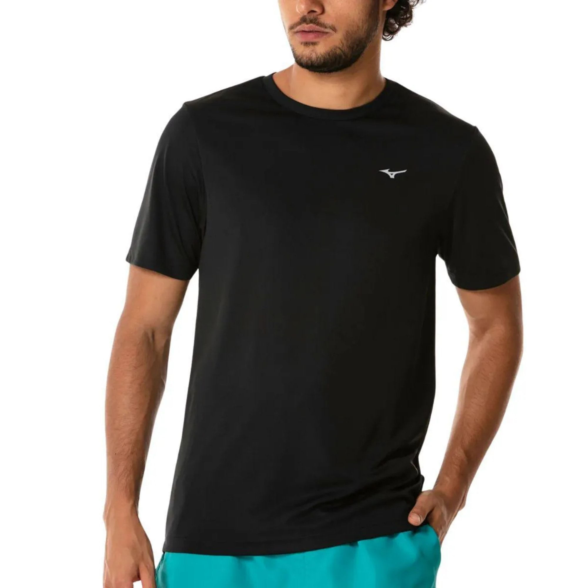 Camiseta Mizuno Run Spark 2 Mescla Masculina - Preta