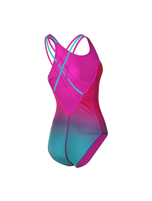 Maiô Speedo New Stripes Degradê Feminino - Rosa Shok