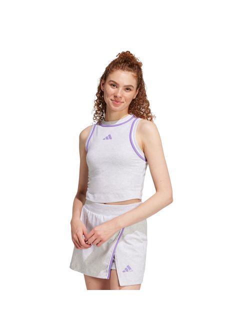 Regata Adidas Cropped Color Block Feminina - Cinza