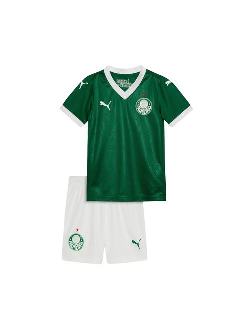 Conjunto Palmeiras I 25/26 Puma Torcedor Infantil - Verde/Branco