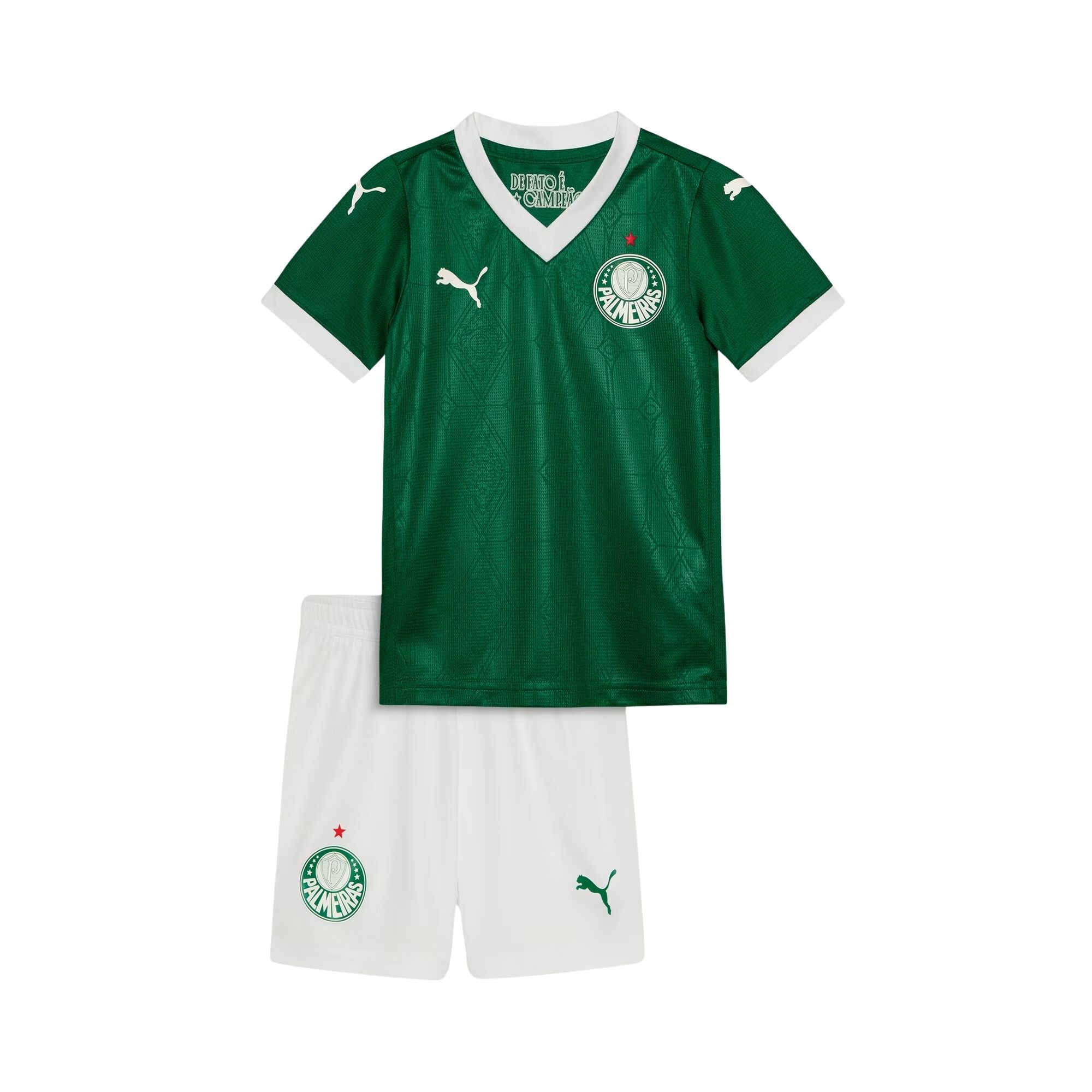Conjunto Palmeiras I 25/26 Puma Torcedor Infantil - Verde/Branco