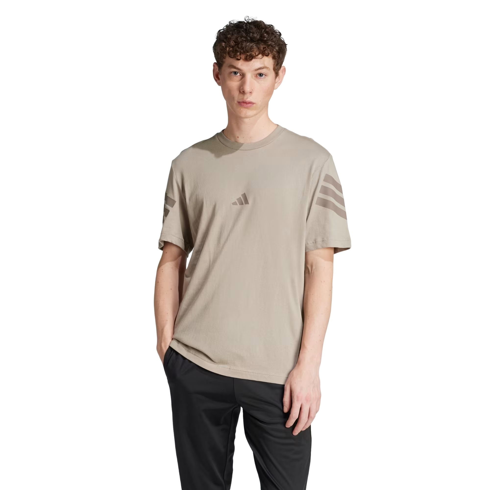 Camiseta Adidas Future Icon 3 Listras Masculina - Bege