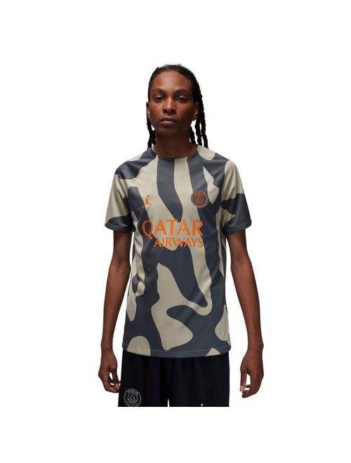 Camisa Paris Saint-Germain III Nike Pré Jogo Masculina - Bege/Grafite