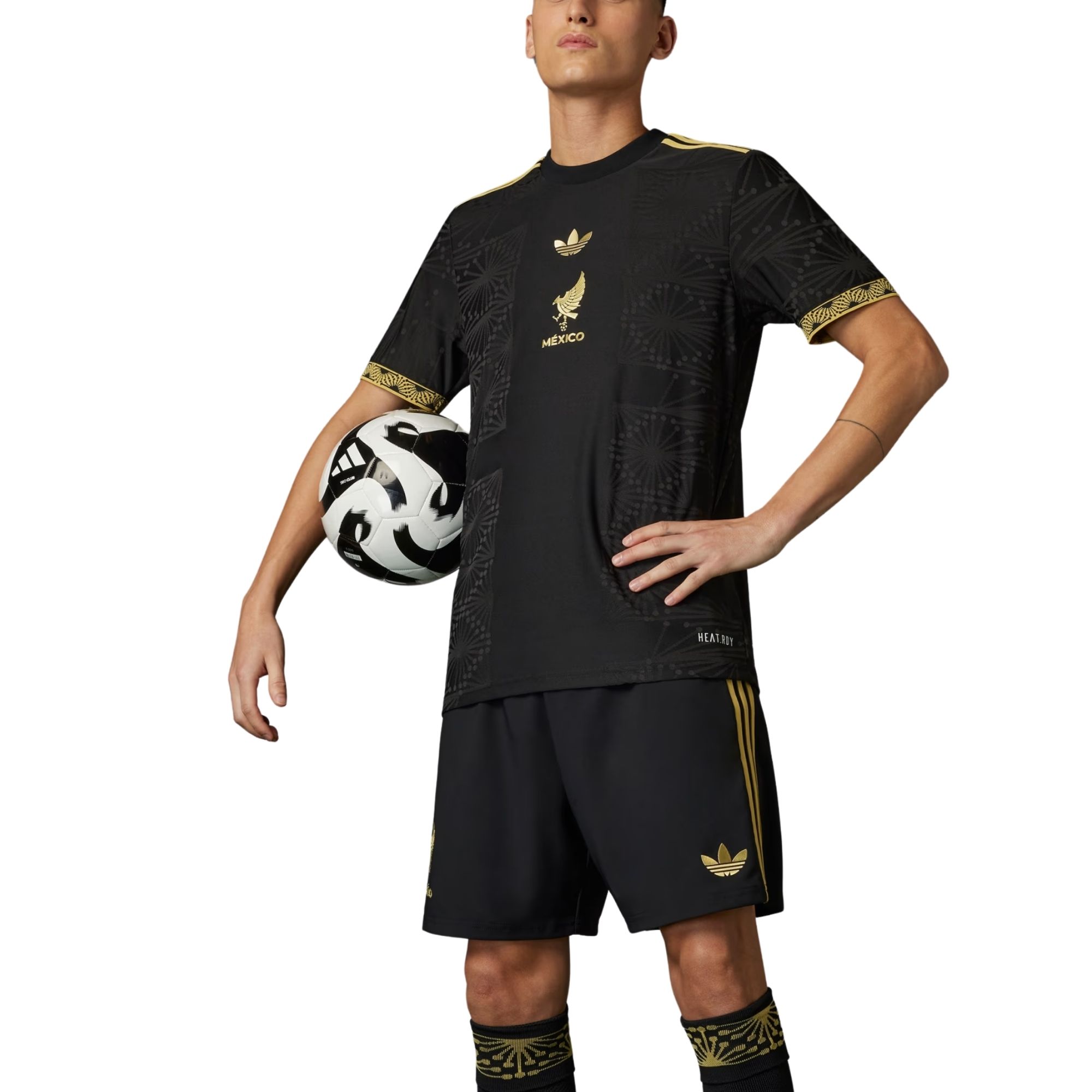 Camisa Mexico 25/26 Adidas Ouro Masculina - Preta