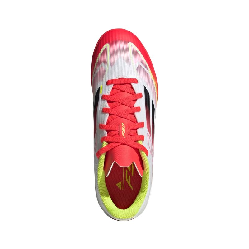 chuteira-society-adidas-f50-league-infantil-branca-vermelha