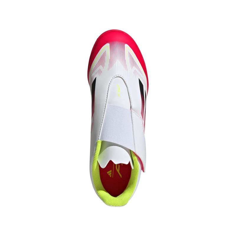 chuteira-society-adidas-f50-club-infantil-branca-vermelha