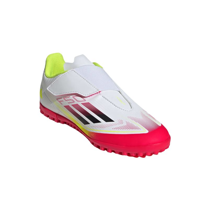 chuteira-society-adidas-f50-club-infantil-branca-vermelha