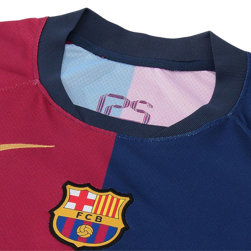 camisa-barcelona-i-2024-25-nike-torcedor-pro-infantil-azul-vermelha