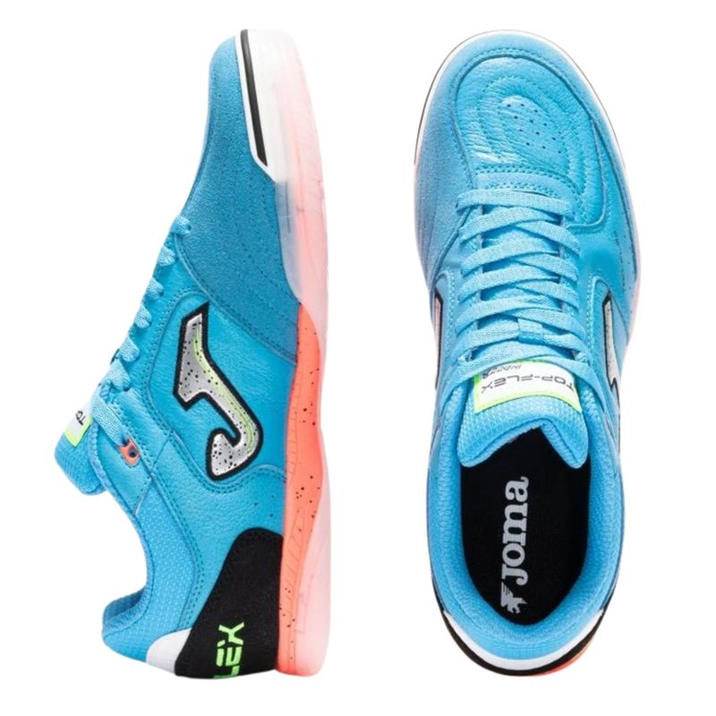 chuteira-futsal-joma-top-flex-unissex-azul-turquesa