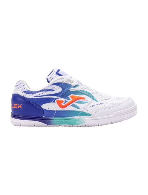 Chuteira Futsal Joma Top Flex 25 Infantil - Branca/Azul Royal