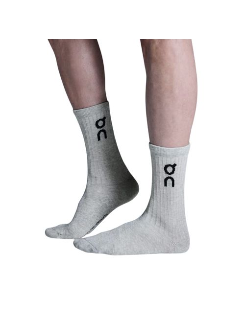 Kit Meias On Running Logo Sock High 3 Pares Unissex - Cinza