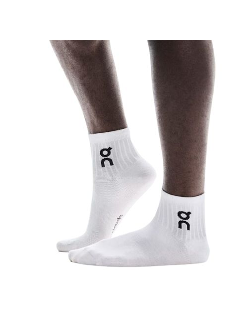 Kit Meias On Running Logo Sock Mid 3 Pares Unissex - Branca