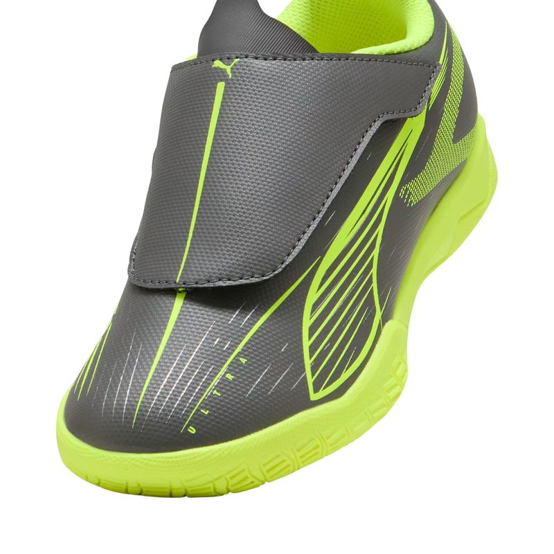 chuteira-futsal-puma-ultra-5-play-velcro-infantil-cinza