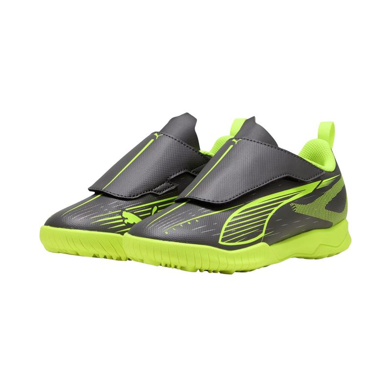 chuteira-society-puma-ultra-5-play-velcro-infantil-cinza