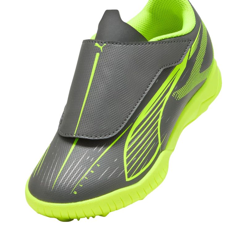 chuteira-society-puma-ultra-5-play-velcro-infantil-cinza