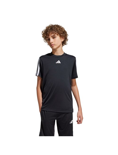 Camiseta Adidas Train Essentials Três Listras Infantil - Preta/Branca