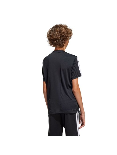 Camiseta Adidas Train Essentials Três Listras Infantil - Preta/Branca