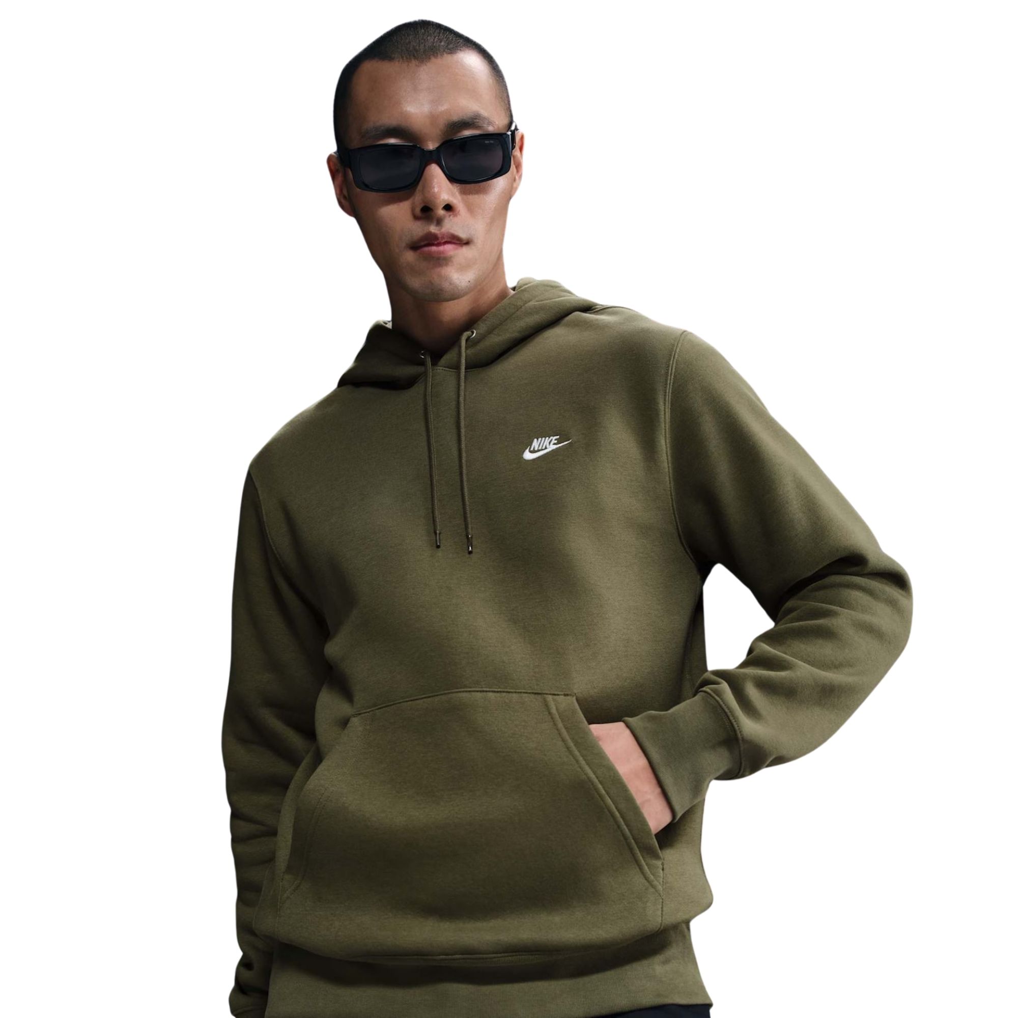 Blusão Com Capuz Nike Club Fleece Bb Hoodie Masculino - Marrom