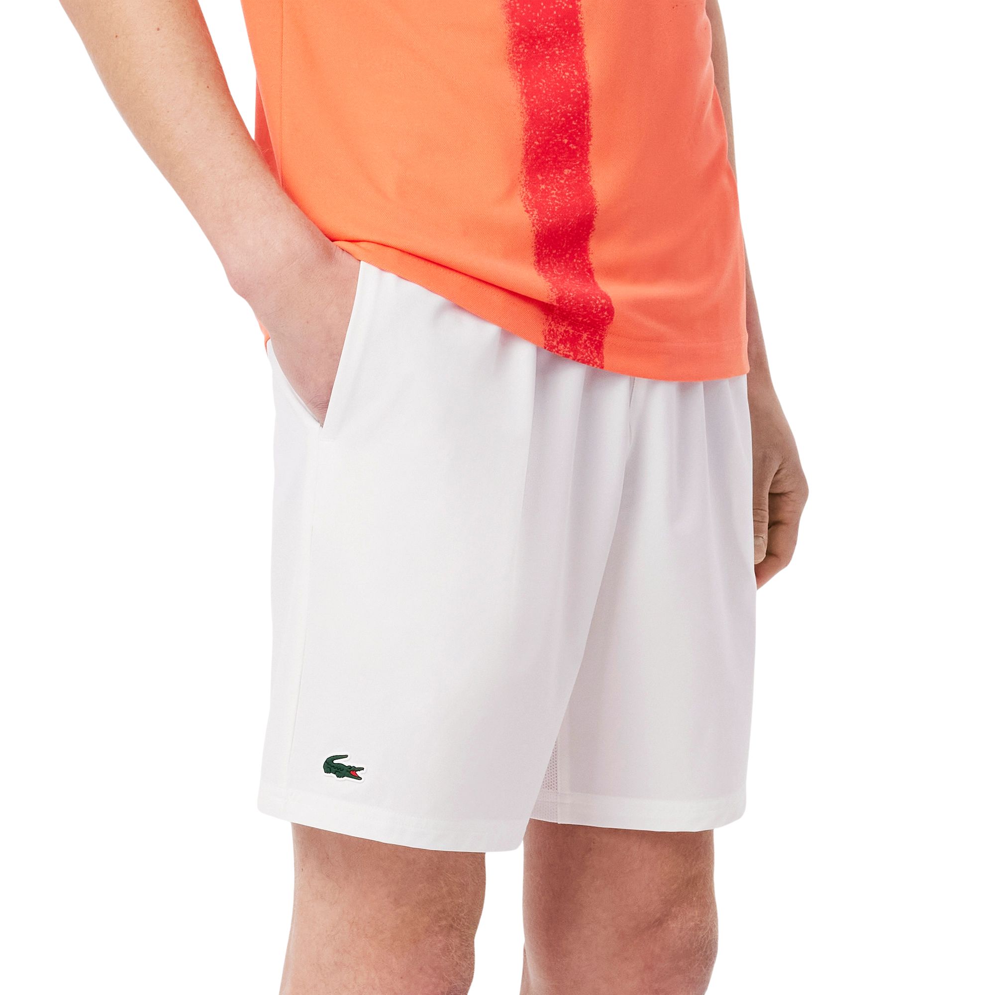 Shorts Lacoste Tennis X Novak Djokovic Monocromático Masculino - Branco