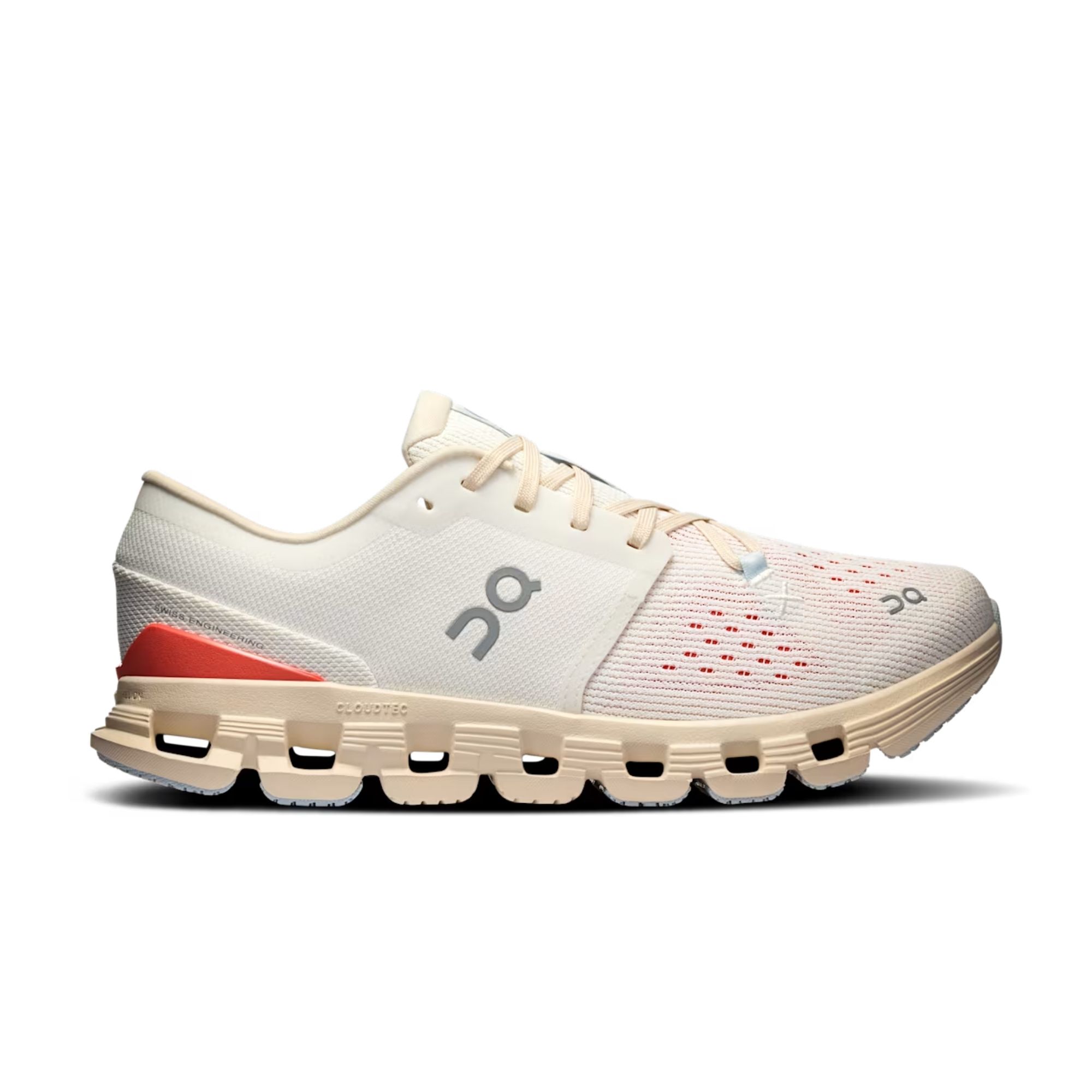 Tênis On Running Cloud X 4 Feminino - Branco/Salmão