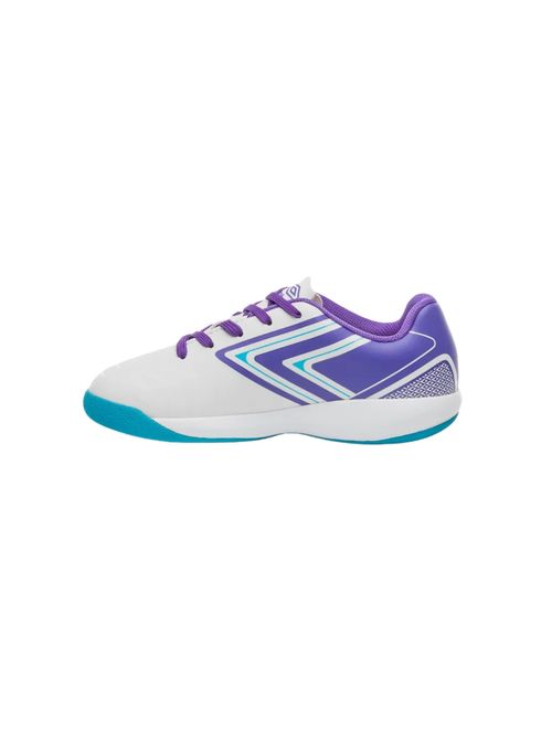 Chuteira Futsal Umbro Pro 5 Infantil - Branco/Roxo