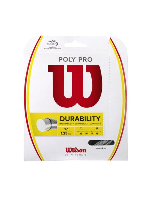 Corda Para Raquete Wilson Poly Pro 17L Unissex - Prata