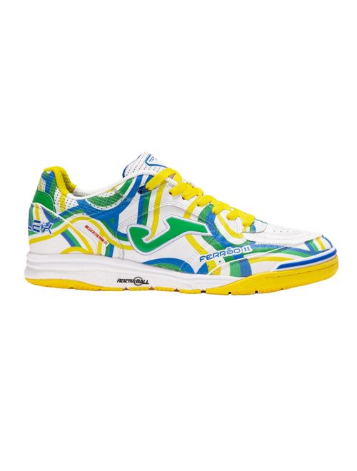 Chuteira Futsal Joma Top Flex Rebound 24 Masculina - Branca/Amarela