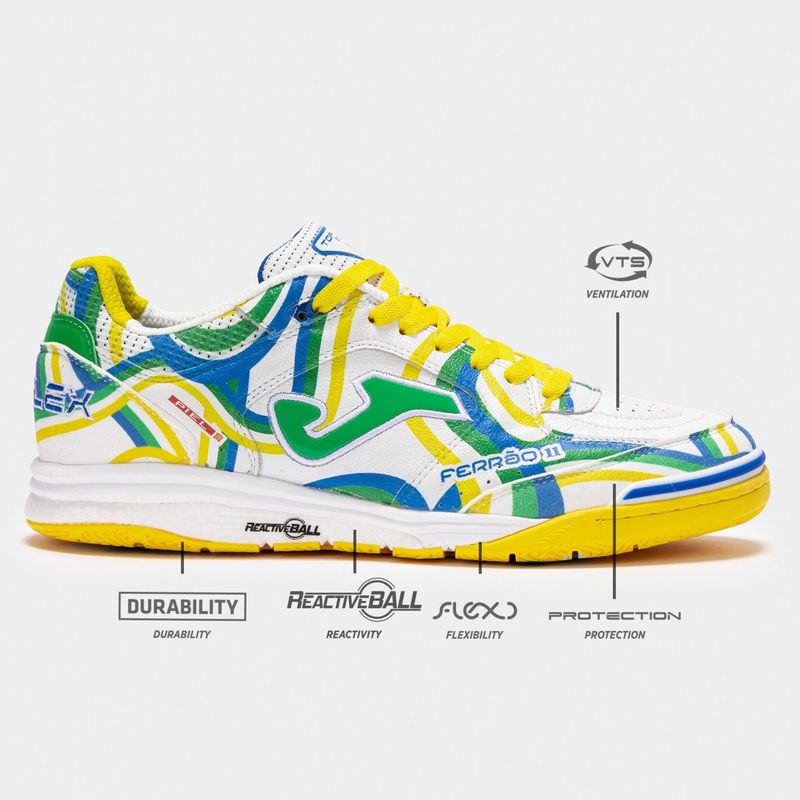 chuteira-futsal-joma-top-flex-rebound-24-masculina-branca-verde
