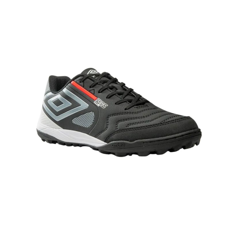 Chuteira-Society-Umbro-Pro-5-Bump-Club-Masculina-Preta-Laranja