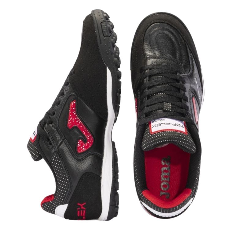 chuteira-society-joma-top-flex-turf-masculina-preta-vermelha