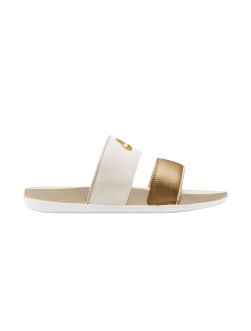 Chinelo Nike Offcourt Duo Feminino - Cinza/Dourado