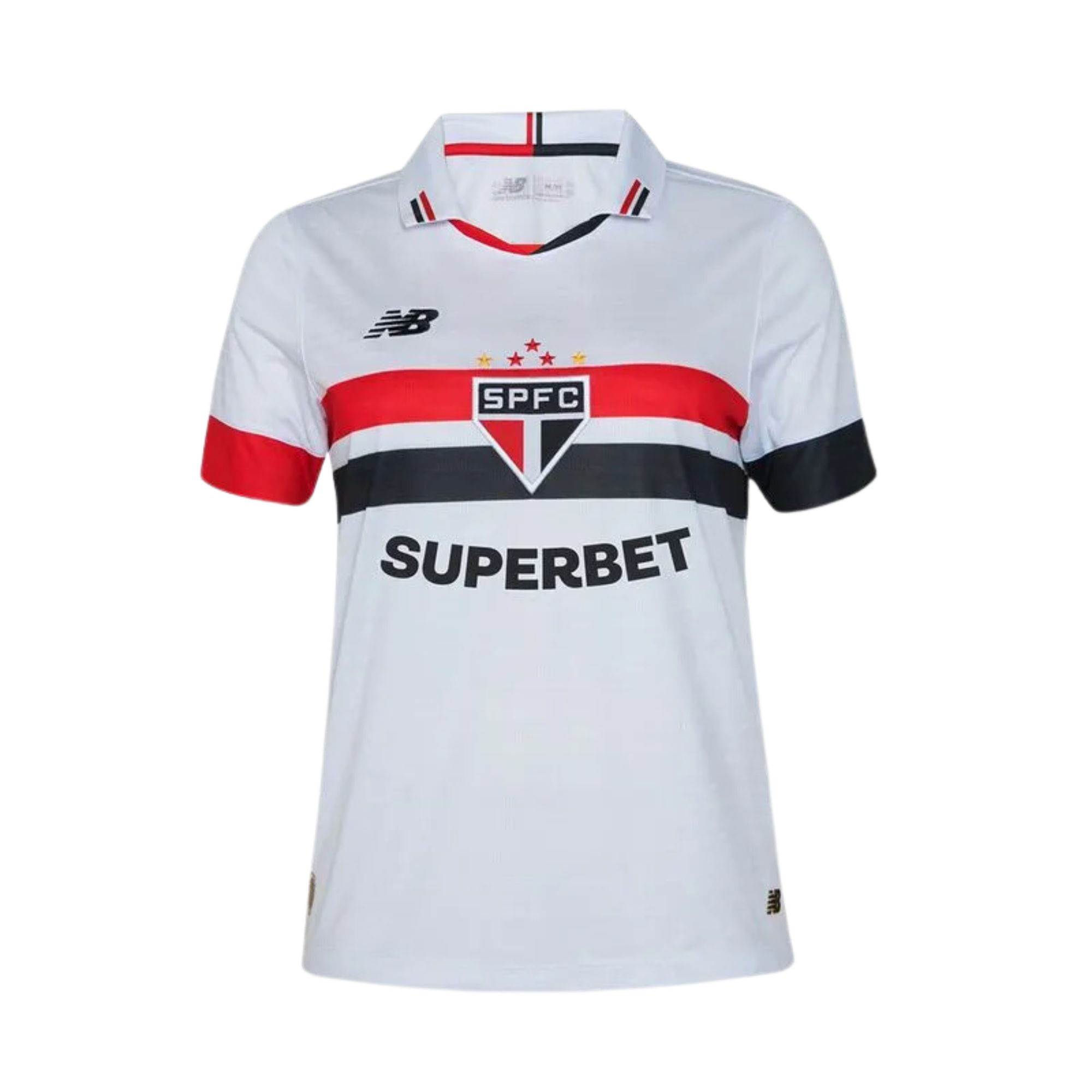 Camisa São Paulo I 2024/25 New Balance Torcedora Feminina - Branca/Vermelha