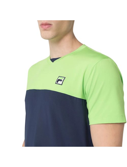 Camiseta Fila Block Masculina - Marinho/Verde Claro