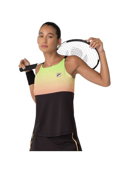 Regata Fila Backspin Cami Tank Top Feminina - Preta/Laranja