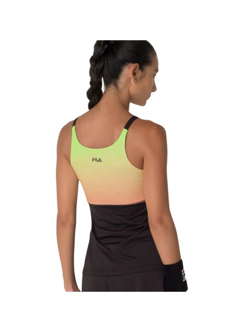 Regata Fila Backspin Cami Tank Top Feminina - Preta/Laranja