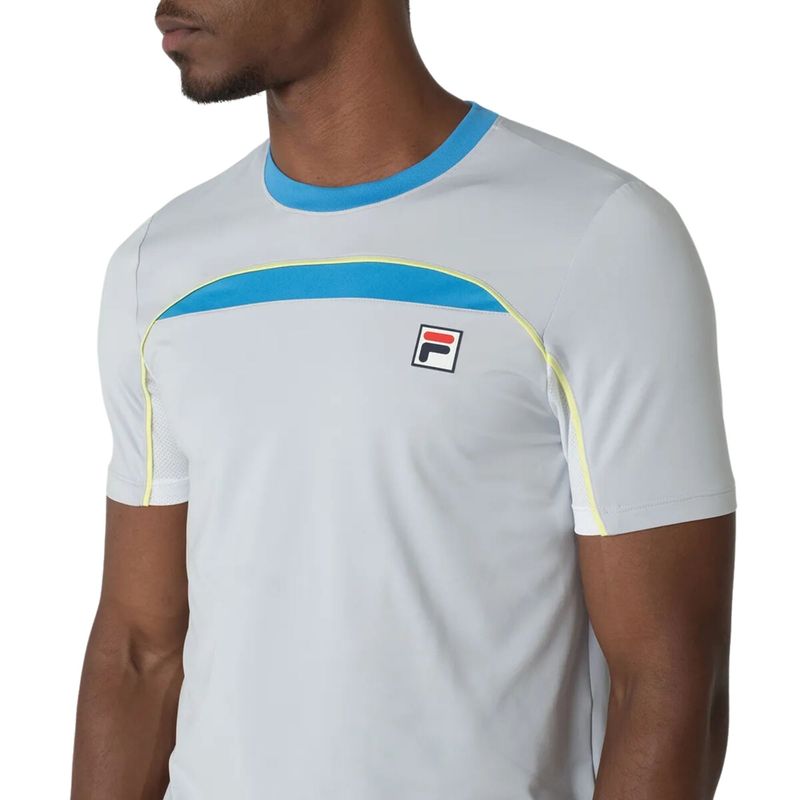 Camiseta-Fila-Backspin-Short-Sleeve-Masculina---Cinza-Amarela
