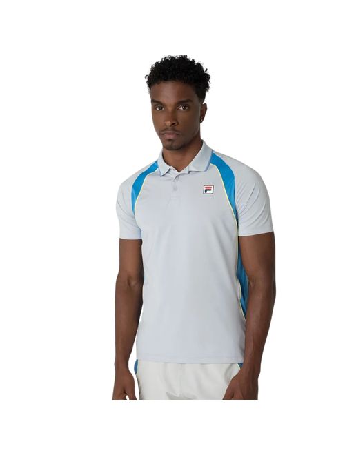Camisa Polo Fila Backspin Short Sleeve Masculina - Cinza/Azul