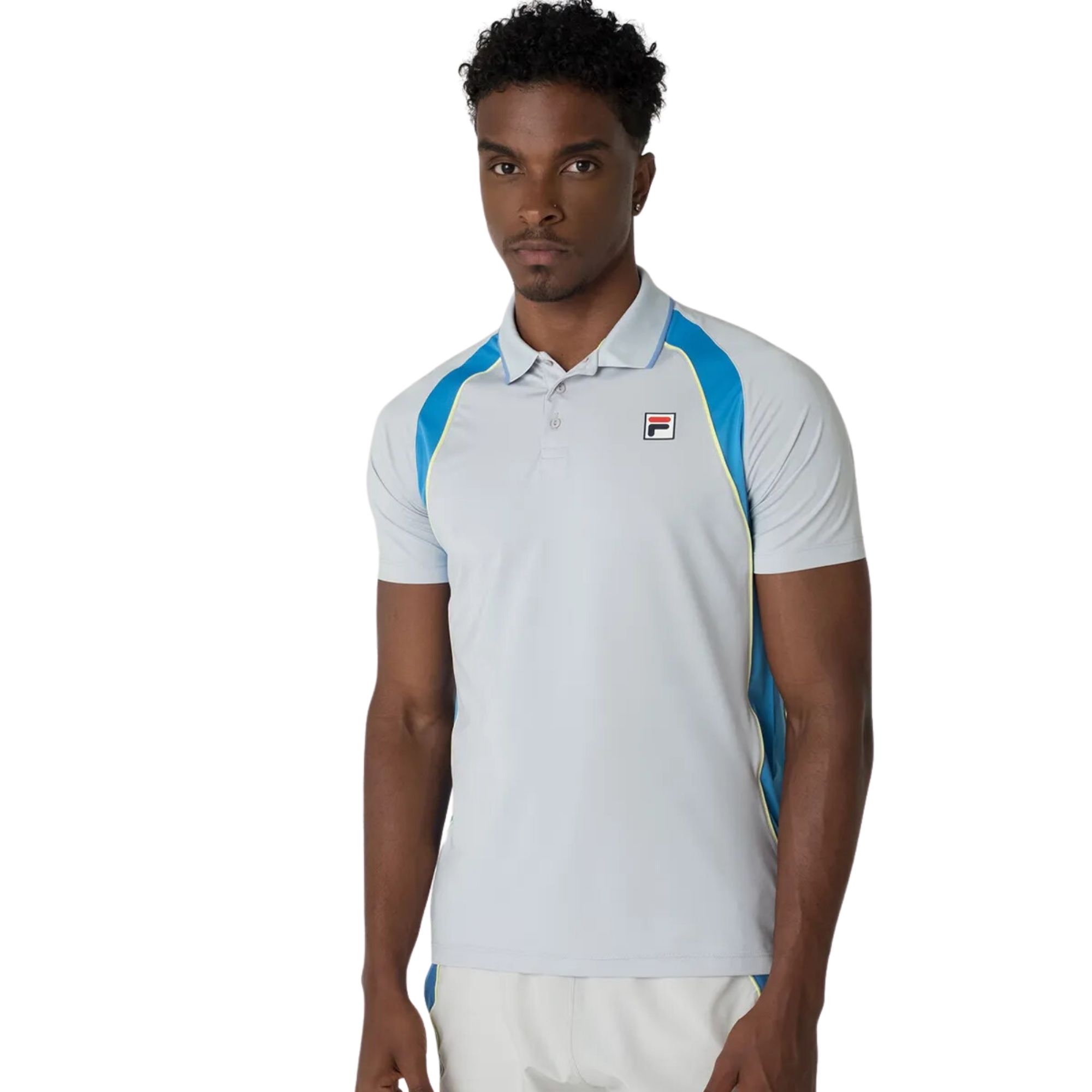 Camisa Polo Fila Backspin Short Sleeve Masculina - Cinza/Azul