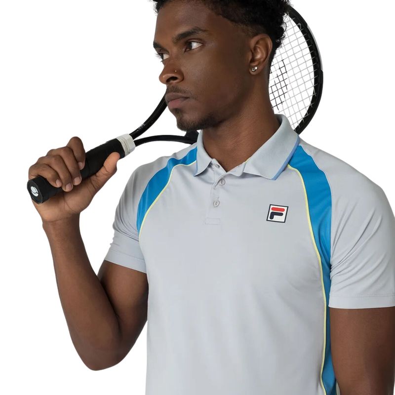 Camisa-Polo-Fila-Backspin-Short-Sleeve-Masculina---Cinza-Azul
