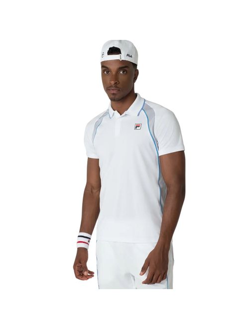 Camisa Polo Fila Backspin Short Sleeve Masculina - Branca/Cinza