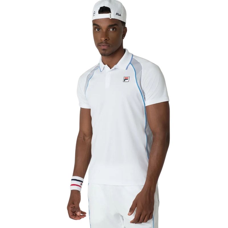 Camisa-Polo-Fila-Backspin-Short-Sleeve-Masculina---Branca-Cinza