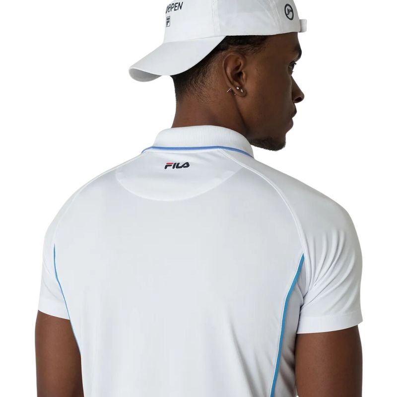 Camisa-Polo-Fila-Backspin-Short-Sleeve-Masculina---Branca-Cinza