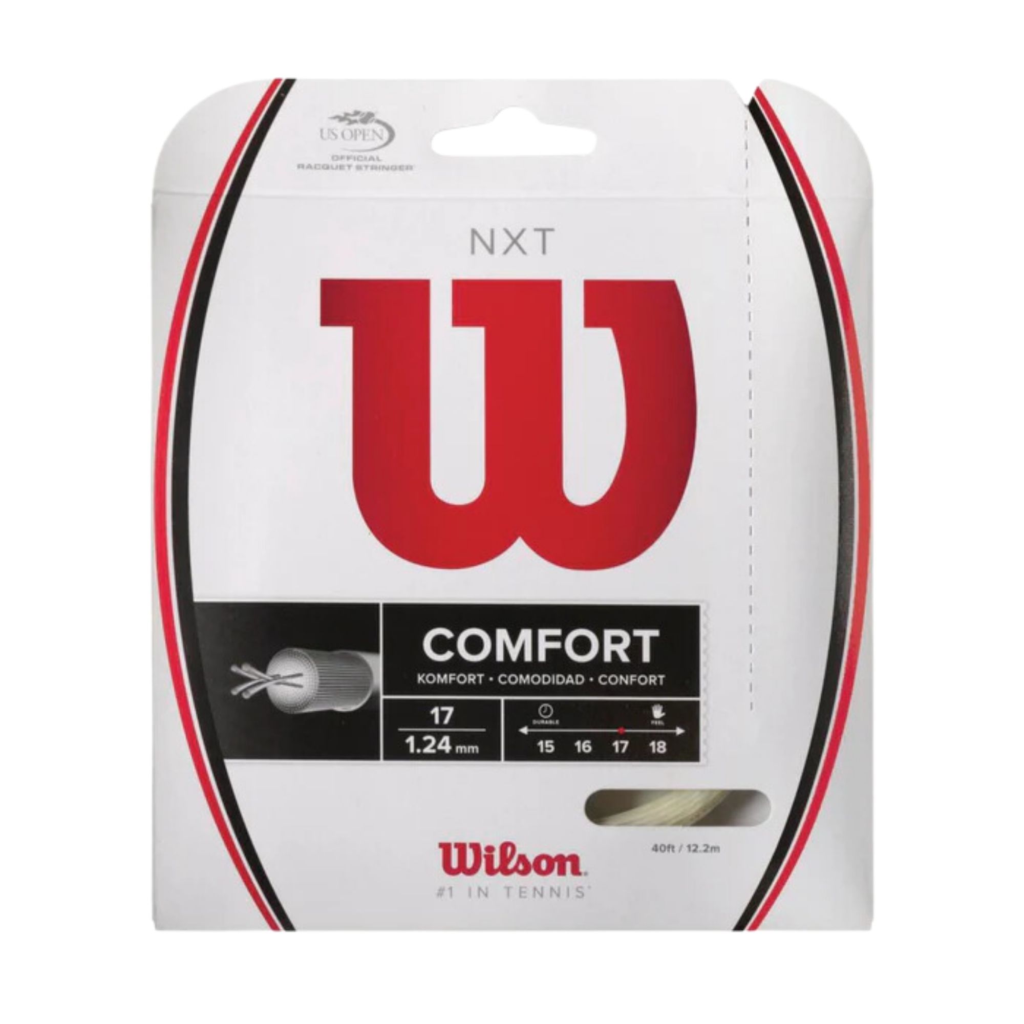 Corda Para Raquete Wilson Nxt 17L 1.25Mm Cartela Set Individual Unissex - Branca
