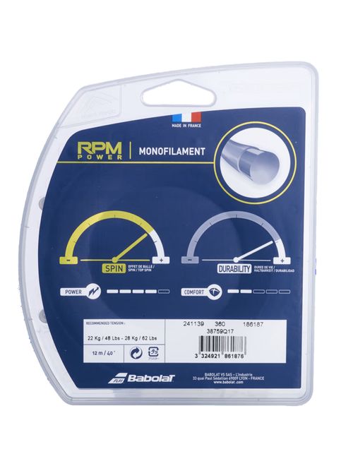 Corda Para Raquete Babolat Rpm Power Unissex - Azul