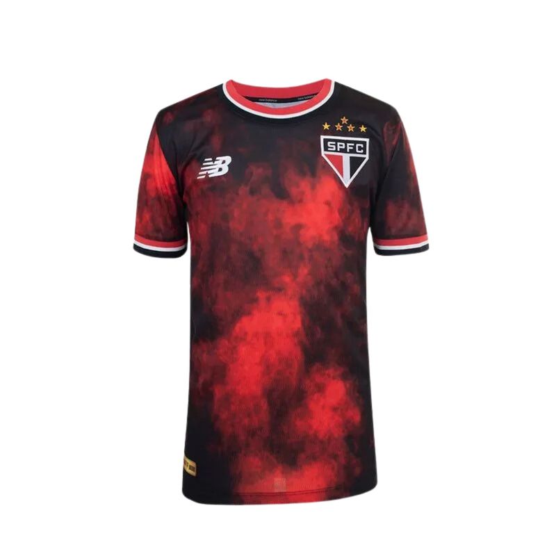 Camisa-Sao-Paulo-III-2024-25-New-Balance-Torcedor-Infantil---Preta-Vermelha