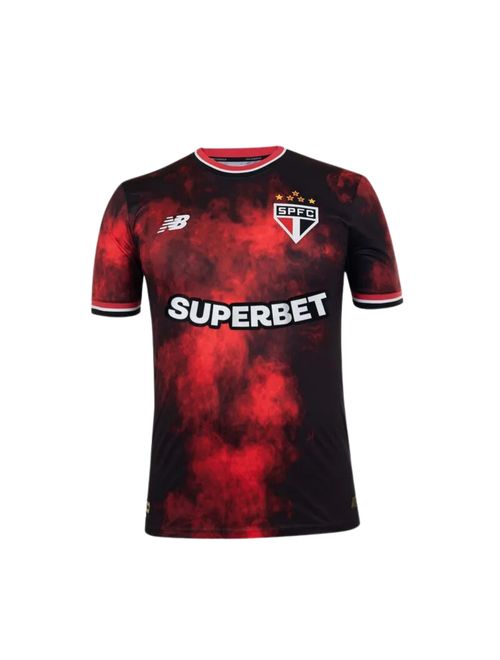 Camisa São Paulo III 2024/25 New Balance Jogador Masculina - Preta/Vermelha