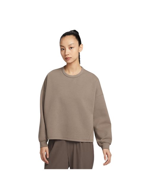 Blusão Nike 24.7 Impossibly Soft Knit Crew Feminino - Marrom