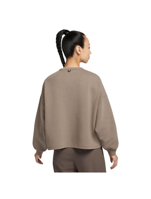 Blusão Nike 24.7 Impossibly Soft Knit Crew Feminino - Marrom